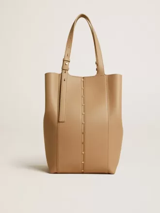 24/7 Bag North South aus cappuccinofarbenem Leder mit verstellbaren Griffen
