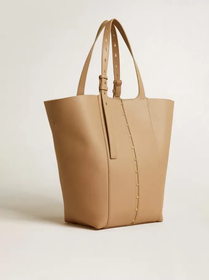 24/7 Bag North South aus cappuccinofarbenem Leder mit verstellbaren Griffen
