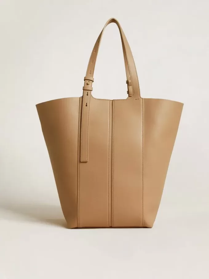 24/7 Bag North South aus cappuccinofarbenem Leder mit verstellbaren Griffen