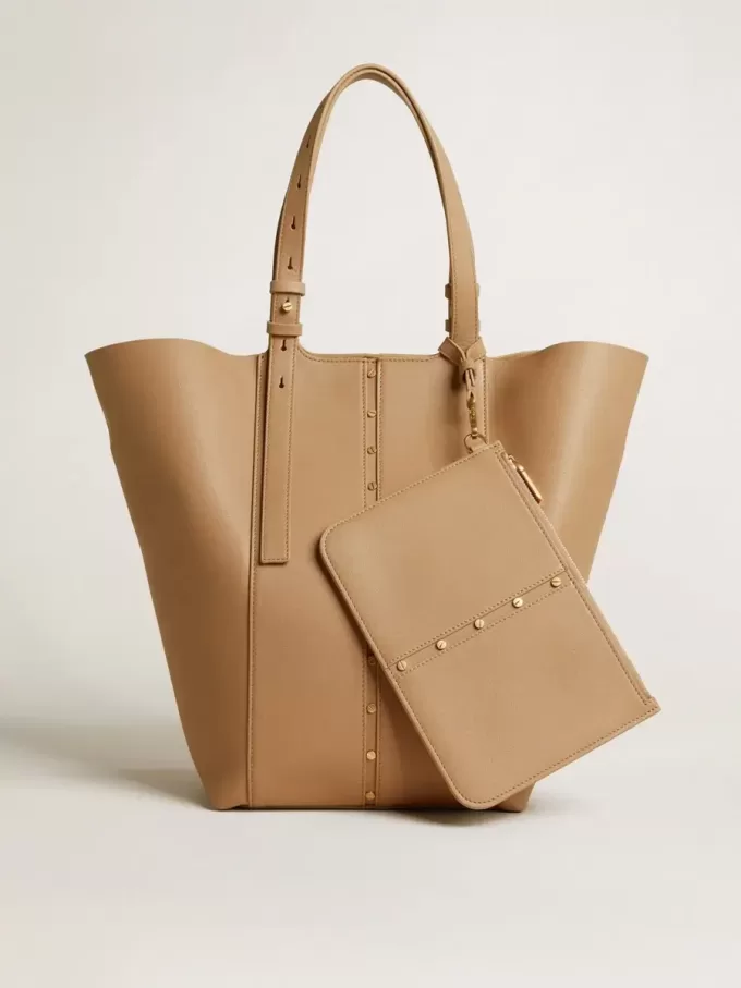 24/7 Bag North South aus cappuccinofarbenem Leder mit verstellbaren Griffen