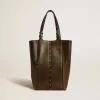 24/7 Bag North South aus schwarzem Distressed-Leder mit verstellbaren Henkeln