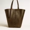 24/7 Bag North South aus schwarzem Distressed-Leder mit verstellbaren Henkeln
