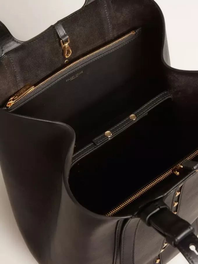 24/7 Bag North South aus schwarzem Leder mit verstellbaren Henkeln
