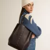 24/7 Bag North South aus schwarzem Leder mit verstellbaren Henkeln