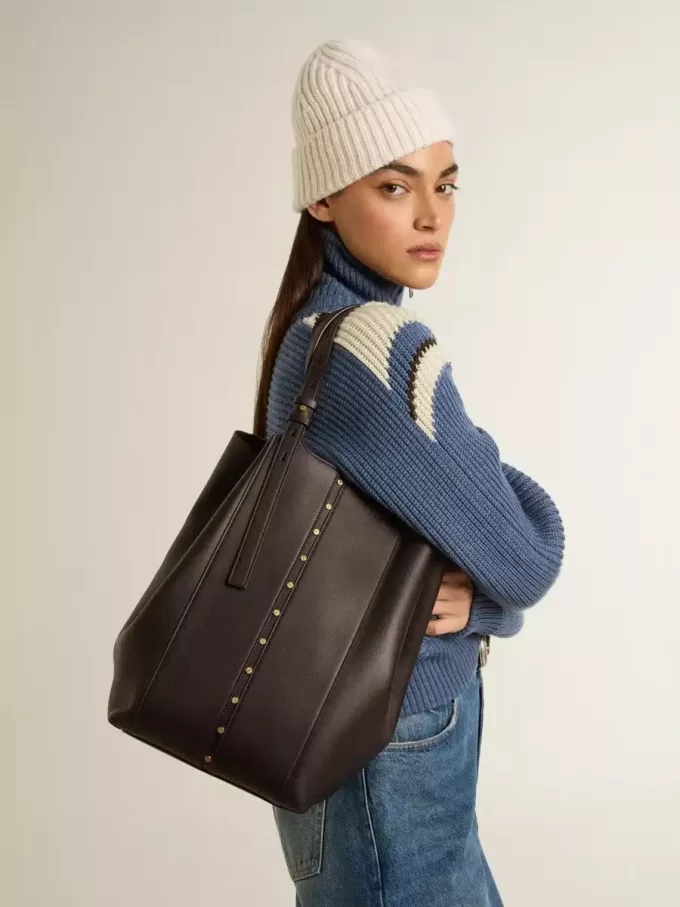 24/7 Bag North South aus schwarzem Leder mit verstellbaren Henkeln