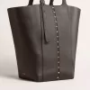 24/7 Bag North South aus schwarzem Leder mit verstellbaren Henkeln