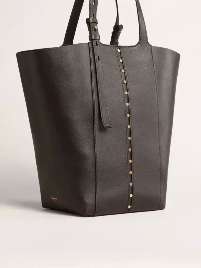 24/7 Bag North South aus schwarzem Leder mit verstellbaren Henkeln