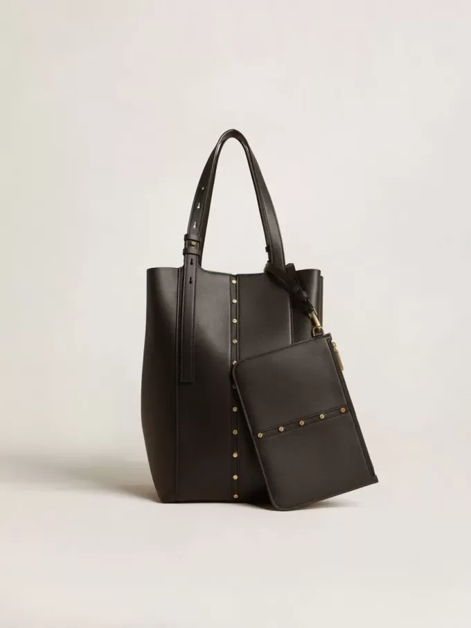 24/7 Bag North South aus schwarzem Leder mit verstellbaren Henkeln