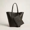 24/7 Bag North South aus schwarzem Leder mit verstellbaren Henkeln