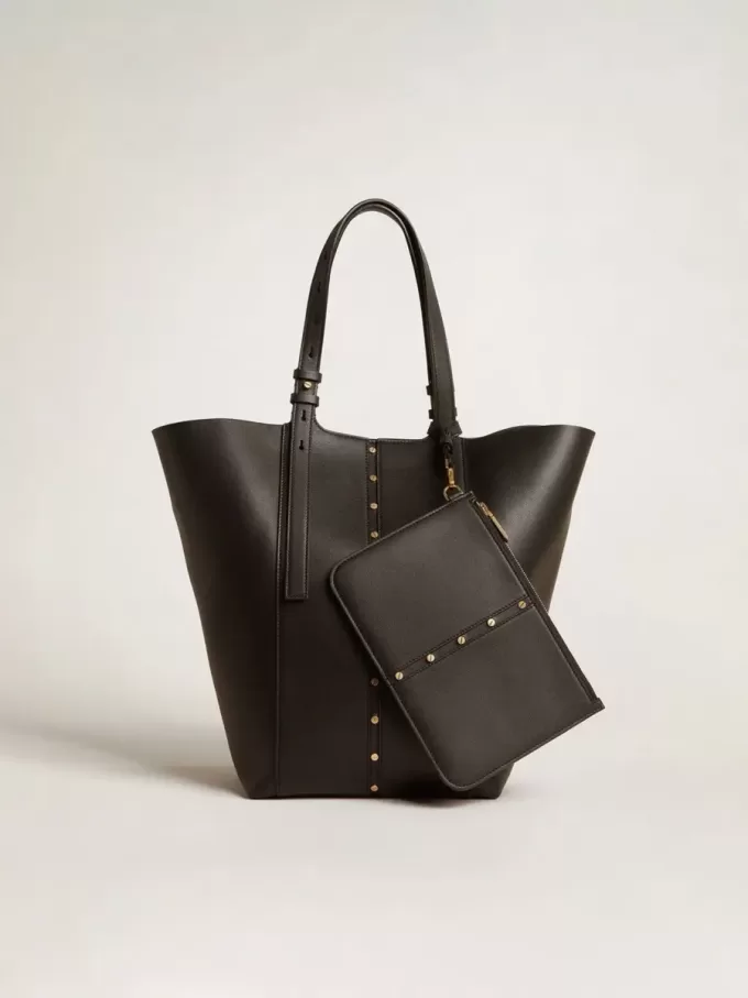 24/7 Bag North South aus schwarzem Leder mit verstellbaren Henkeln
