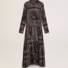 Anthrazitgraues Hemdkleid mit Paisley-Print Anthrazitgraues Hemdkleid mit Paisley-Print