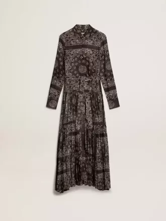 Anthrazitgraues Hemdkleid mit Paisley-Print