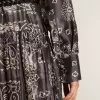 Anthrazitgraues Hemdkleid mit Paisley-Print Anthrazitgraues Hemdkleid mit Paisley-Print