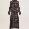 Anthrazitgraues Hemdkleid mit Paisley-Print Anthrazitgraues Hemdkleid mit Paisley-Print