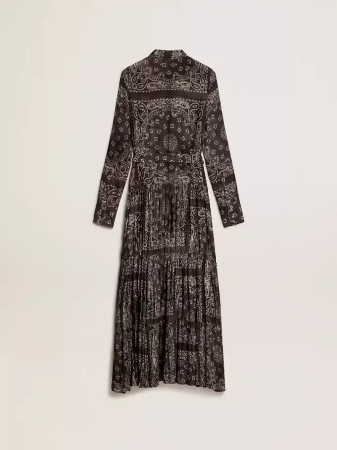 Anthrazitgraues Hemdkleid mit Paisley-Print Anthrazitgraues Hemdkleid mit Paisley-Print