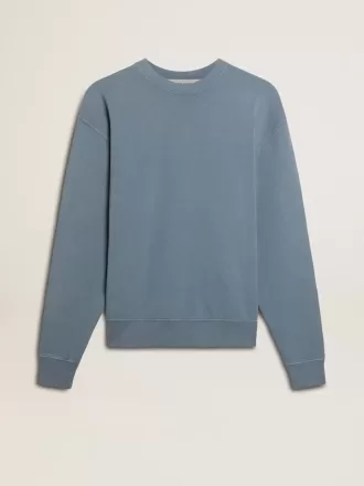 Babyblaues Sweatshirt mit umgekehrtem Logo auf der Rückseite – Jersey Capsule