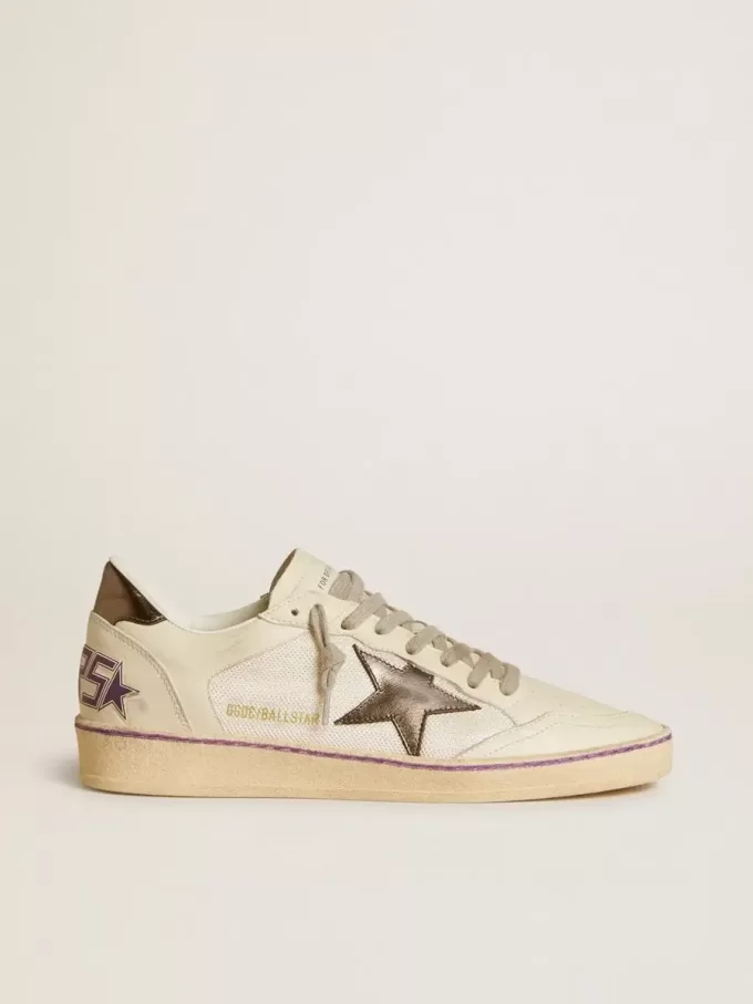 Ball Star aus Mesh und Leder mit metallischem Lederstern und Fersenlasche