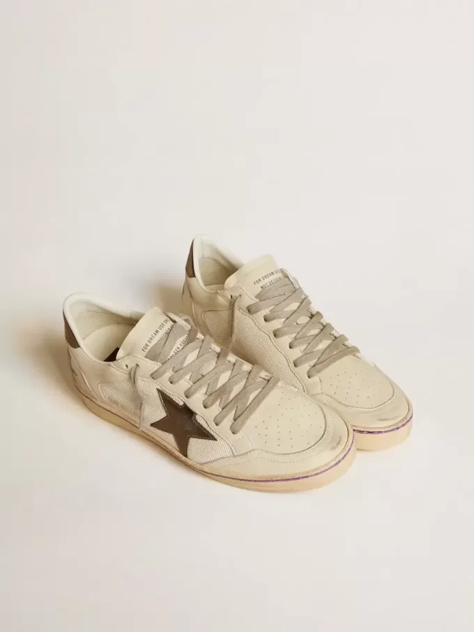 Ball Star aus Mesh und Leder mit metallischem Lederstern und Fersenlasche