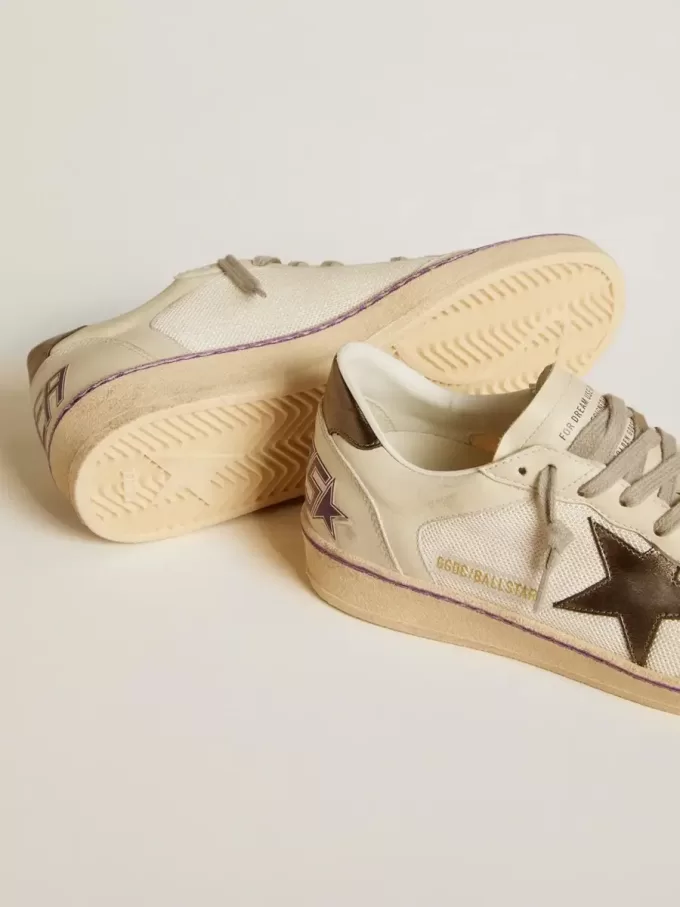 Ball Star aus Mesh und Leder mit metallischem Lederstern und Fersenlasche