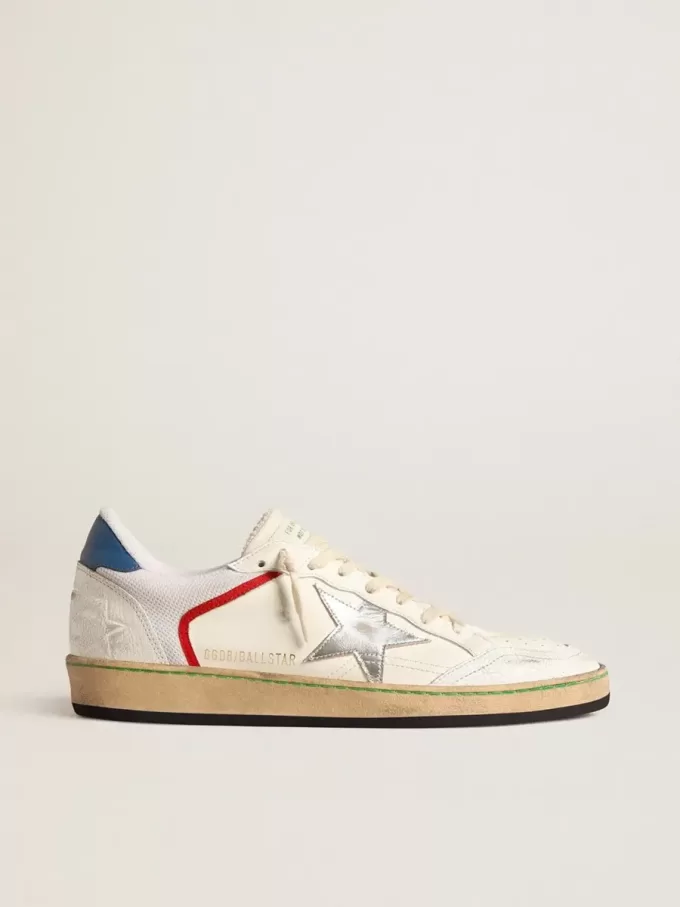 Ball Star aus Nappa und Mesh mit silbermetallischem Lederstern
