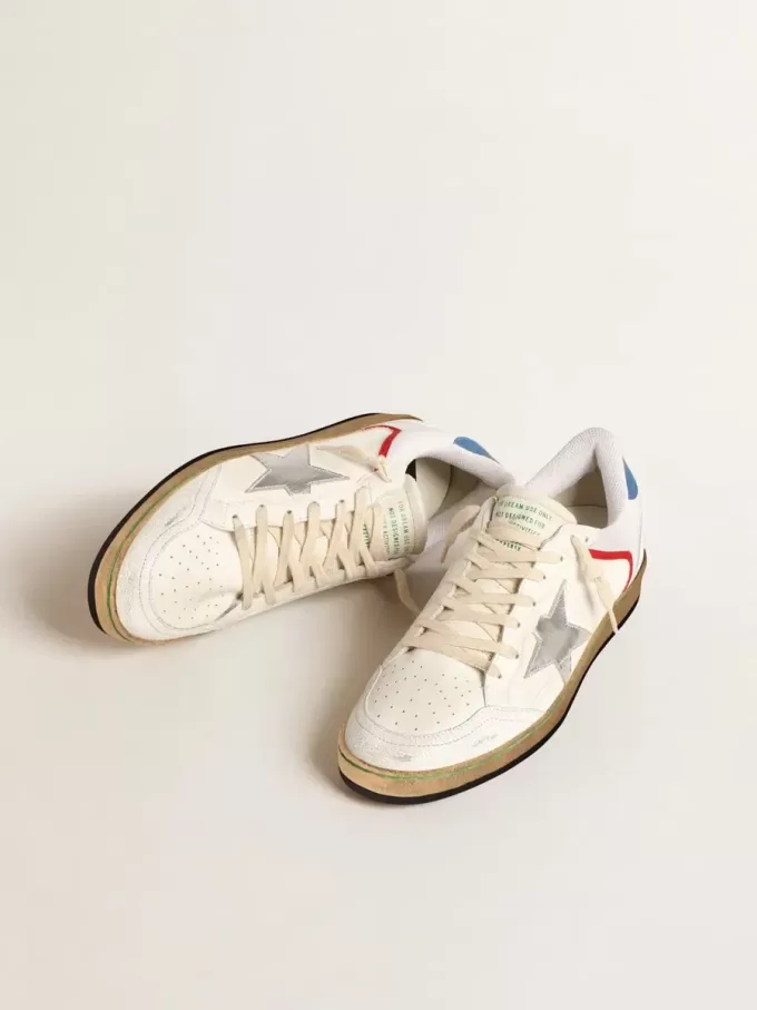 Ball Star aus Nappa und Mesh mit silbermetallischem Lederstern