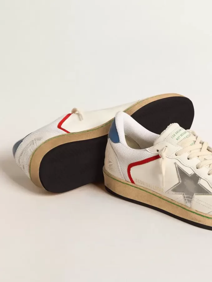 Ball Star aus Nappa und Mesh mit silbermetallischem Lederstern
