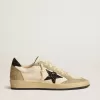 Ball Star aus Nappa und Wildleder mit schwarzem Glitzerstern und Fersenlasche