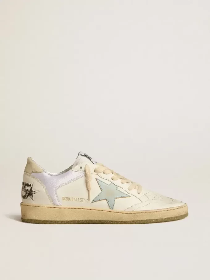 Ball Star aus Nylon und Leder mit rosa und hellblauem Stern und beigem Fersenriemen