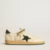 Ball Star aus Nylon und Nappa mit grünem Wildlederstern und Fersenlasche