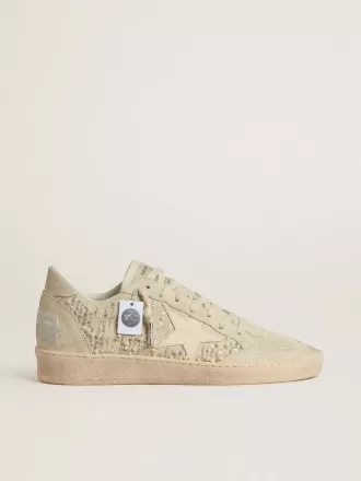 Ball Star aus Wildleder mit Swarovski-Kristallen und Perlen sowie Lederstern