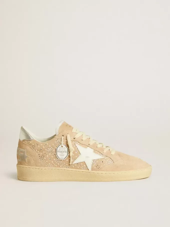 Ball Star aus Wildleder und Swarovski-Kristallen mit Lederstern und metallischer Fersenlasche
