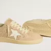 Ball Star aus Wildleder und Swarovski-Kristallen mit Lederstern und metallischer Fersenlasche