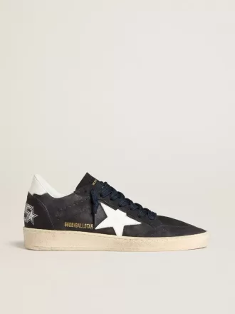 Ball Star für Damen aus dunkelblauem Wildleder mit Lederstern und Fersenlasche