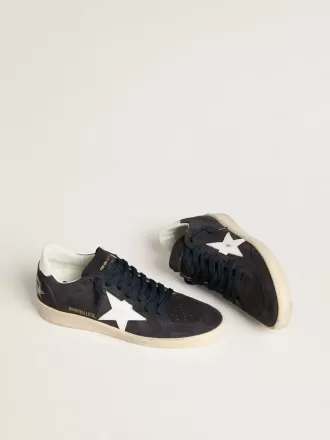 Ball Star für Damen aus dunkelblauem Wildleder mit Lederstern und Fersenlasche