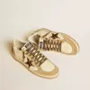 Ball Star für Damen aus Nappa und Wildleder mit Stern aus Ponyfell und metallischer Fersenlasche