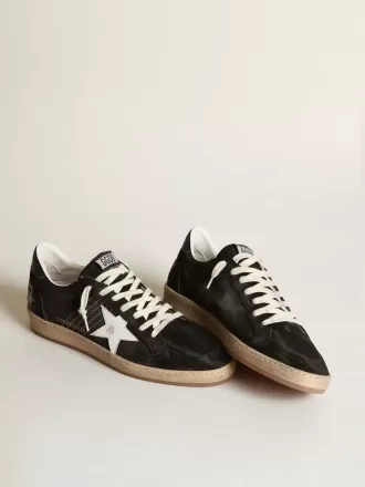 Ball Star für Damen aus schwarzem Wildleder mit weißem Lederstern