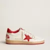 Herren-Sneaker „Ball Star” aus weißem Leder