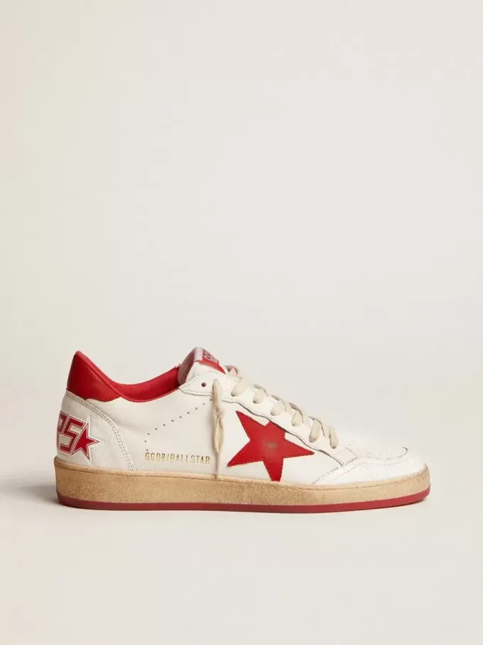 Herren-Sneaker „Ball Star” aus weißem Leder
