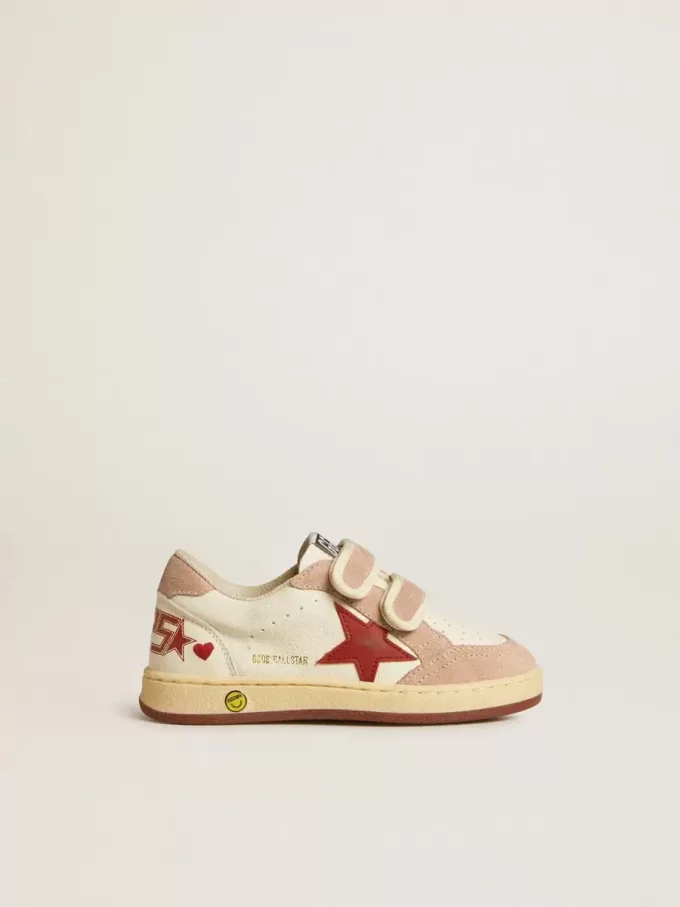 Ball Star Junior aus Nappaleder mit Nappastar und rosa Wildleder-Fersenlasche