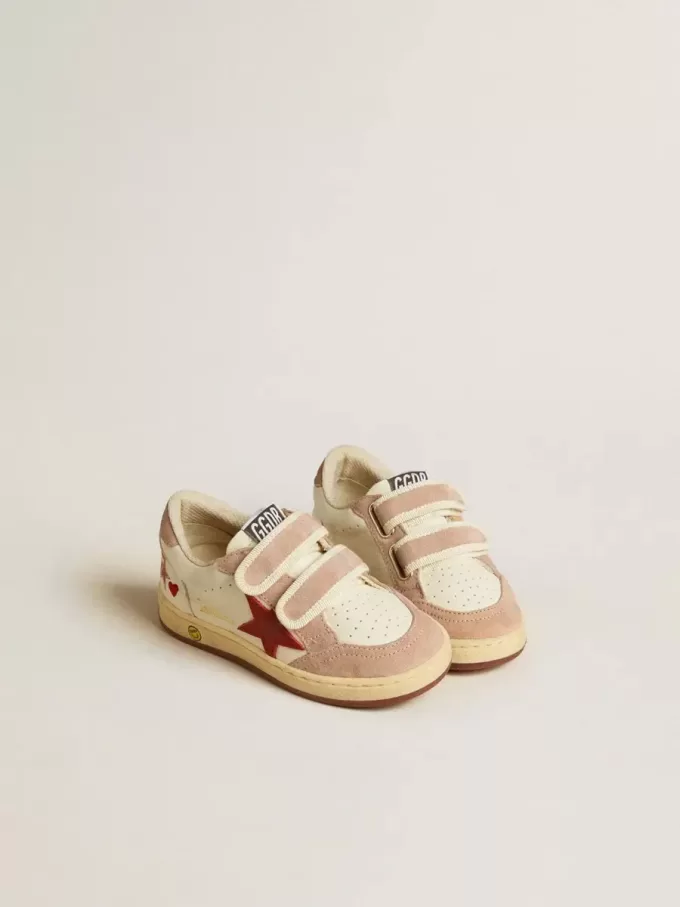 Ball Star Junior aus Nappaleder mit Nappastar und rosa Wildleder-Fersenlasche