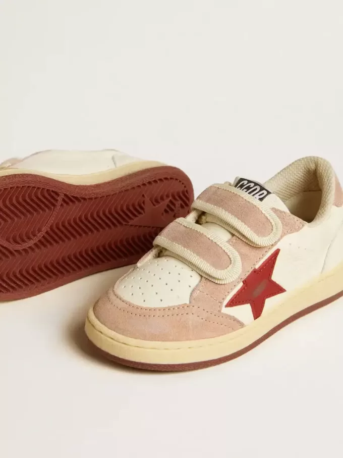 Ball Star Junior aus Nappaleder mit Nappastar und rosa Wildleder-Fersenlasche
