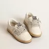 Ball Star Junior aus Nappaleder mit silbernem Glitzerstern und Fersenlasche