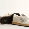 Ball Star Junior aus Nappaleder mit silbernem Glitzerstern und Fersenlasche