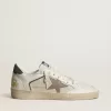 Ball Star LTD aus Mesh und Nappaleder mit grauem Lederstern und grüner Wildleder-Fersenlasche