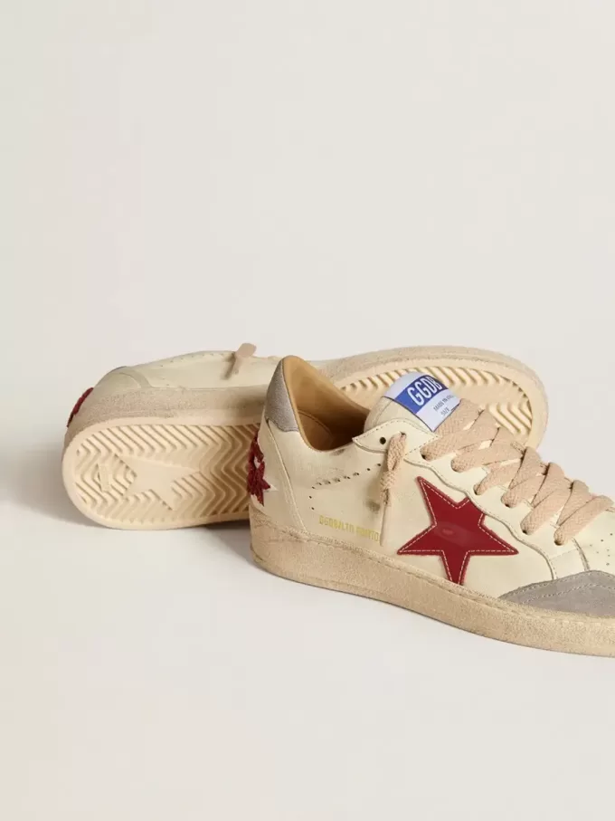 Ball Star LTD für Damen aus Nappaleder mit Lederstern und silbernem Wildleder-Fersenriemen