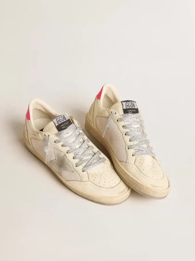 Ball Star LTD für Damen aus Nappaleder und Mesh mit Stern aus Wildleder und Fersenlasche aus Leder