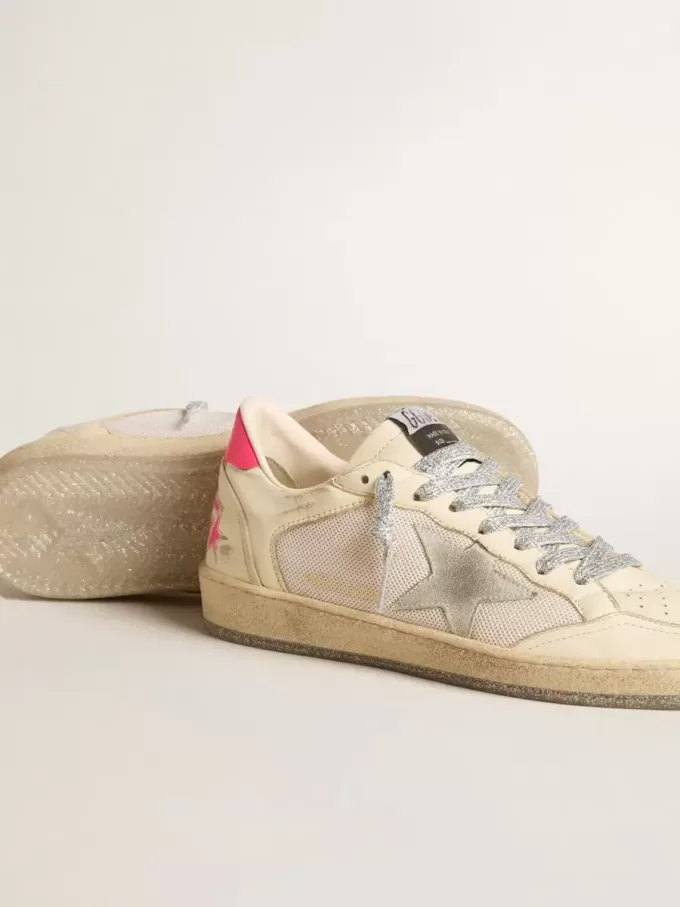 Ball Star LTD für Damen aus Nappaleder und Mesh mit Stern aus Wildleder und Fersenlasche aus Leder