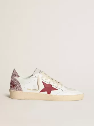 Ball Star LTD für Damen mit rotem Lederstern und pinkfarbenem Glitzer-Fersenlasche Ball Star LTD für Damen mit rotem Lederstern und pinkfarbenem Glitzer-Fersenlasche