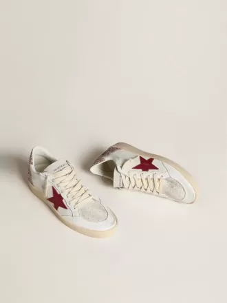 Ball Star LTD für Damen mit rotem Lederstern und pinkfarbenem Glitzer-Fersenlasche Ball Star LTD für Damen mit rotem Lederstern und pinkfarbenem Glitzer-Fersenlasche