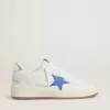 Ball Star mit hellblauem Lederstern und silberfarbenem Lederfußhebel